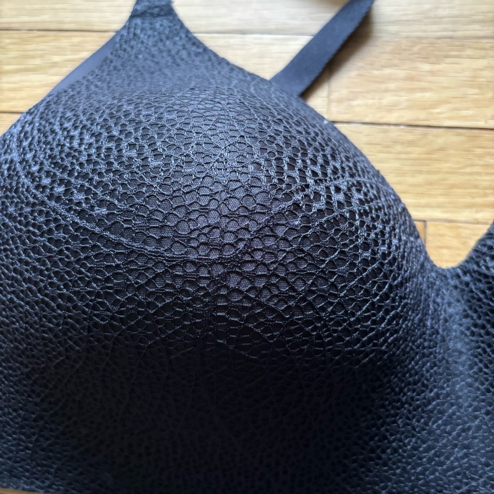 Knix Lace WingWoman's Contour Bra Black Wireless Soft Lace Size 7 NWT XL Goth - Picture 4 of 10